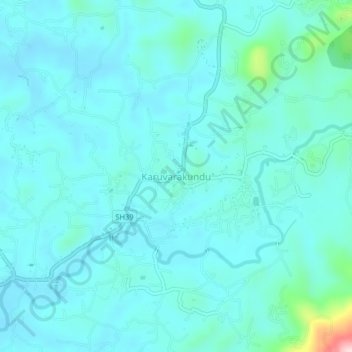 Mappa topografica Karuvarakundu, altitudine, rilievo