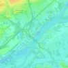 Mappa topografica Bellevue, altitudine, rilievo