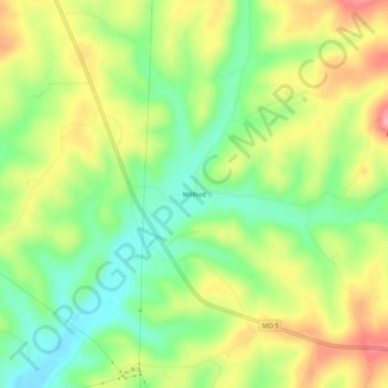 Mappa topografica Willhoit, altitudine, rilievo