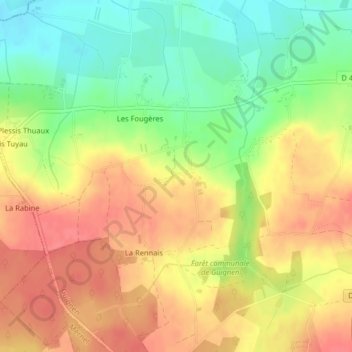 Mappa topografica La Cofarie, altitudine, rilievo