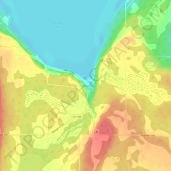 Mappa topografica Kagawong, altitudine, rilievo