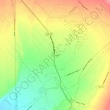 Mappa topografica El Prado, altitudine, rilievo