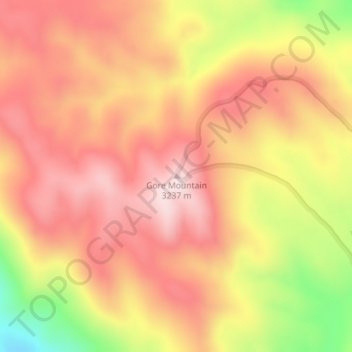Mappa topografica Gore Mountain, altitudine, rilievo
