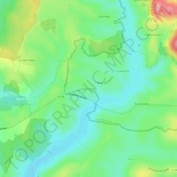 Mappa topografica Le Corbier, altitudine, rilievo