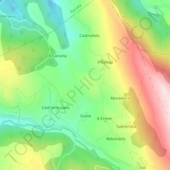 Mappa topografica Outara, altitudine, rilievo