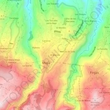 Mappa topografica El Brecito, altitudine, rilievo