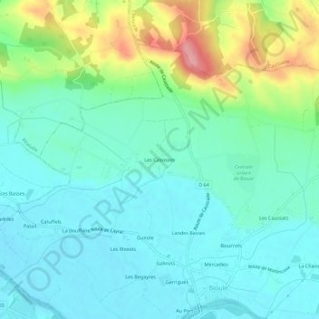 Mappa topografica Les Cabosses, altitudine, rilievo