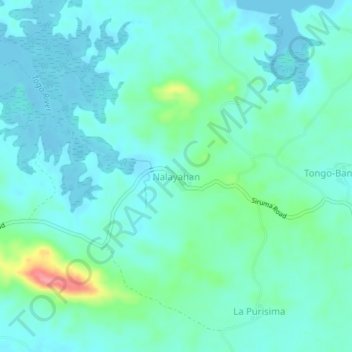 Mappa topografica Nalayahan, altitudine, rilievo