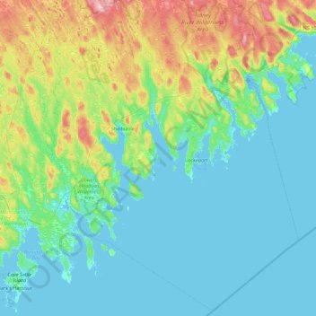 Mappa topografica McLean Island, altitudine, rilievo