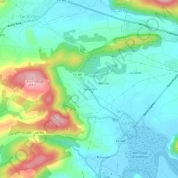 Mappa topografica Baranda, altitudine, rilievo