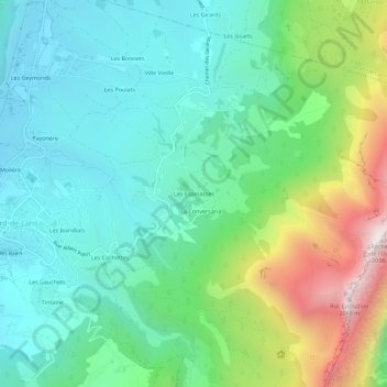 Mappa topografica Les Espinasses, altitudine, rilievo