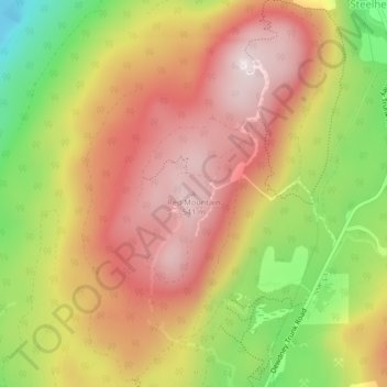 Mappa topografica Red Mountain, altitudine, rilievo