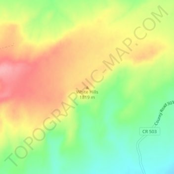 Mappa topografica White Hills, altitudine, rilievo