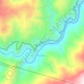 Mappa topografica Mar-o, altitudine, rilievo