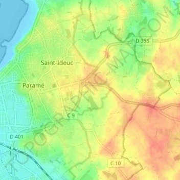 Mappa topografica La Banneville, altitudine, rilievo