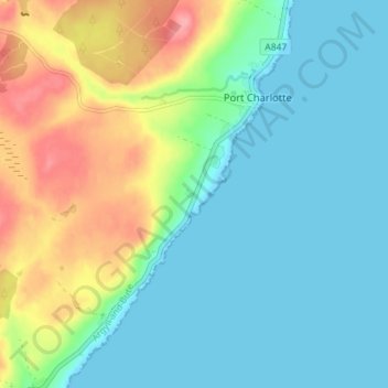 Mappa topografica Carn, altitudine, rilievo