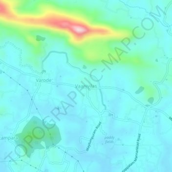 Mappa topografica Vaanivilas, altitudine, rilievo