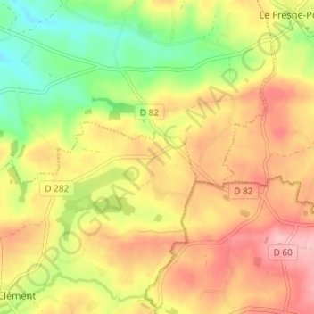 Mappa topografica Moutons, altitudine, rilievo