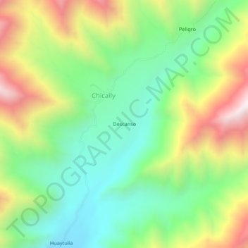 Mappa topografica Descanso, altitudine, rilievo