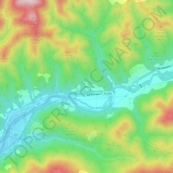 Mappa topografica Rama, altitudine, rilievo