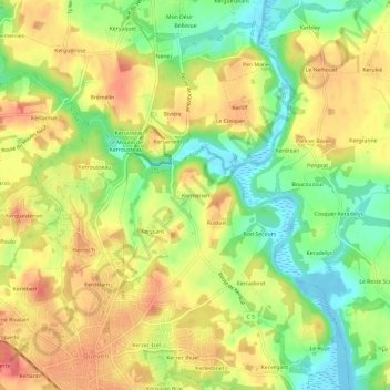 Mappa topografica Kermerien, altitudine, rilievo