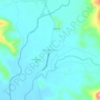 Mappa topografica Monte Claro, altitudine, rilievo