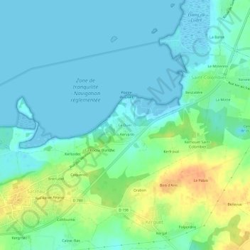 Mappa topografica Le Duer, altitudine, rilievo