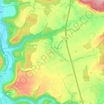 Mappa topografica Harthausen, altitudine, rilievo