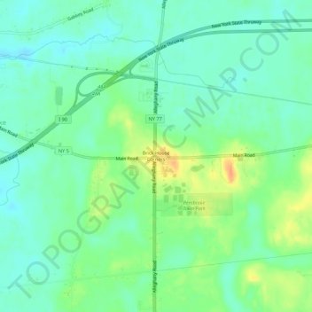 Mappa topografica Brick House Corners, altitudine, rilievo