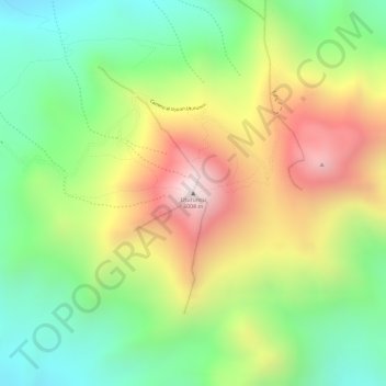 Mappa topografica Uturuncu, altitudine, rilievo