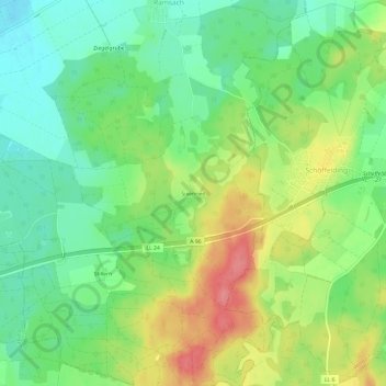 Mappa topografica Sixenried, altitudine, rilievo