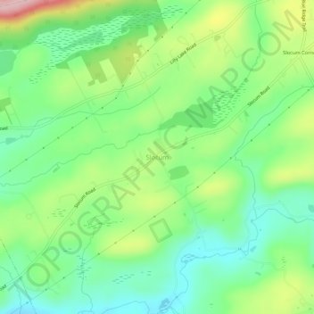 Mappa topografica Slocum, altitudine, rilievo