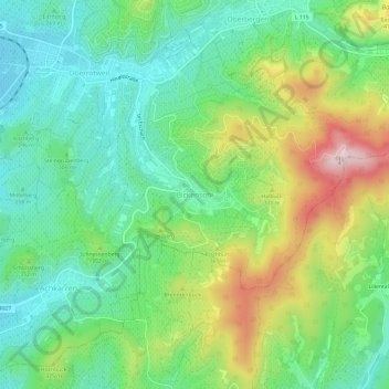 Mappa topografica Bickensohl, altitudine, rilievo