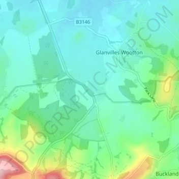 Mappa topografica Middlemarsh, altitudine, rilievo