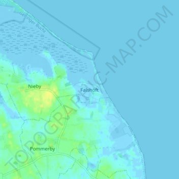 Mappa topografica Falshöft, altitudine, rilievo
