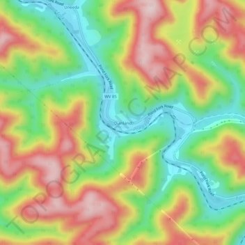 Mappa topografica Quinland, altitudine, rilievo