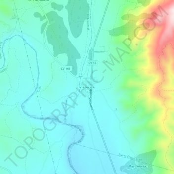 Mappa topografica els Ivarsos, altitudine, rilievo