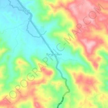 Mappa topografica Pangalalan, altitudine, rilievo