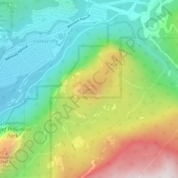 Mappa topografica Slhanay, altitudine, rilievo