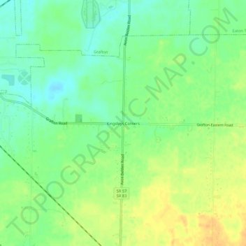 Mappa topografica Kingsleys Corners, altitudine, rilievo