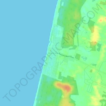 Mappa topografica Waitārere, altitudine, rilievo