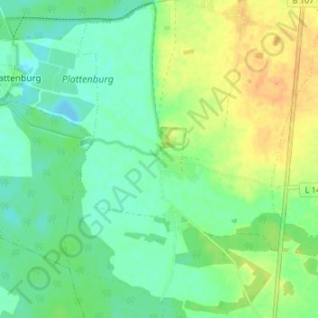 Mappa topografica Groß Leppin, altitudine, rilievo
