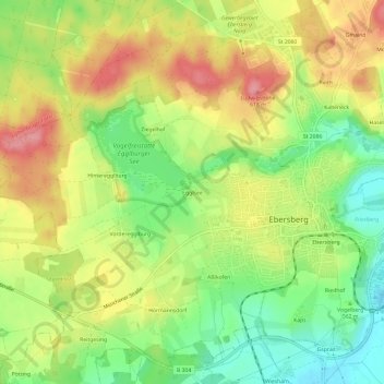 Mappa topografica Egglsee, altitudine, rilievo