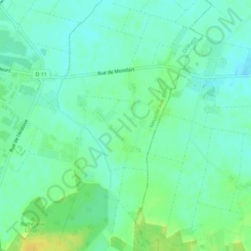 Mappa topografica La Sage, altitudine, rilievo