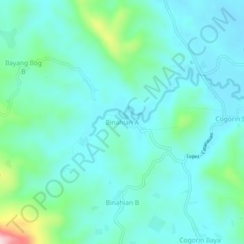 Mappa topografica Binahian A, altitudine, rilievo