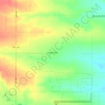 Mappa topografica Briggs Place, altitudine, rilievo