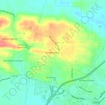 Mappa topografica Summit Addition, altitudine, rilievo