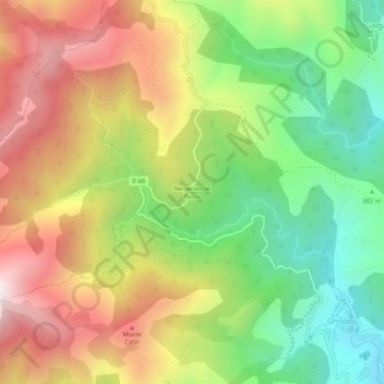 Mappa topografica Bergeries de Pezzo, altitudine, rilievo