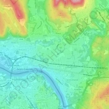 Mappa topografica Sciuino, altitudine, rilievo