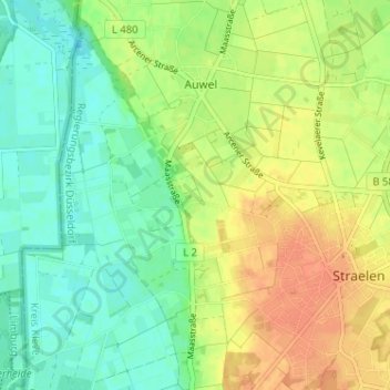Mappa topografica Bormig, altitudine, rilievo